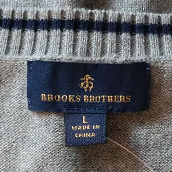 Men's Brooks Brothers L Knit Sweater Gray - Picture 5 of 6